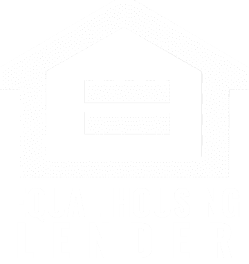 A green background with the words " equal housing lender ".