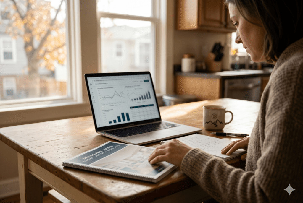 Denver home buyer reviewing the actual April 2026 Denver real estate market data to make an informed decision